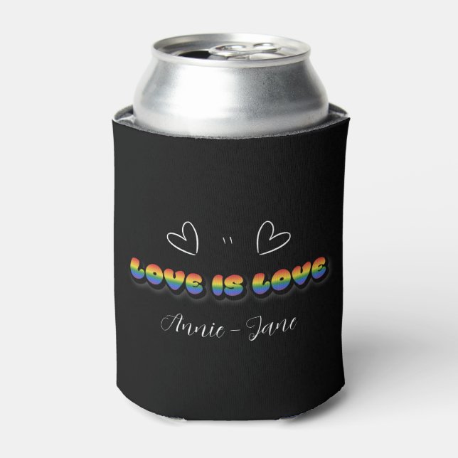Love is Love Rainbow LGBTQ Can Cooler (Can Front)