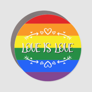 Love is Love Rainbow LGBTQ Pride Car Magnet