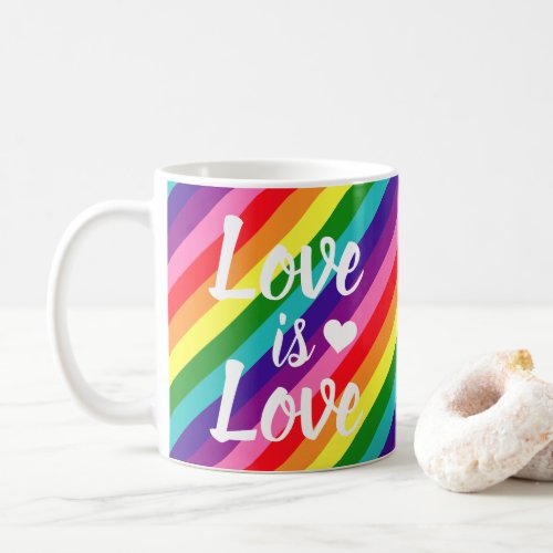 Love is Love Rainbow LGBTQ Pride Coffee Mug