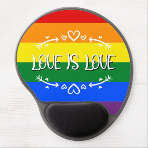 Love is Love Rainbow LGBTQ Pride Gel Mousepad
