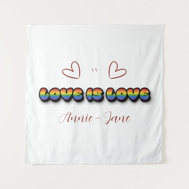 Love is Love Rainbow LGBTQ Tapestry (Front)