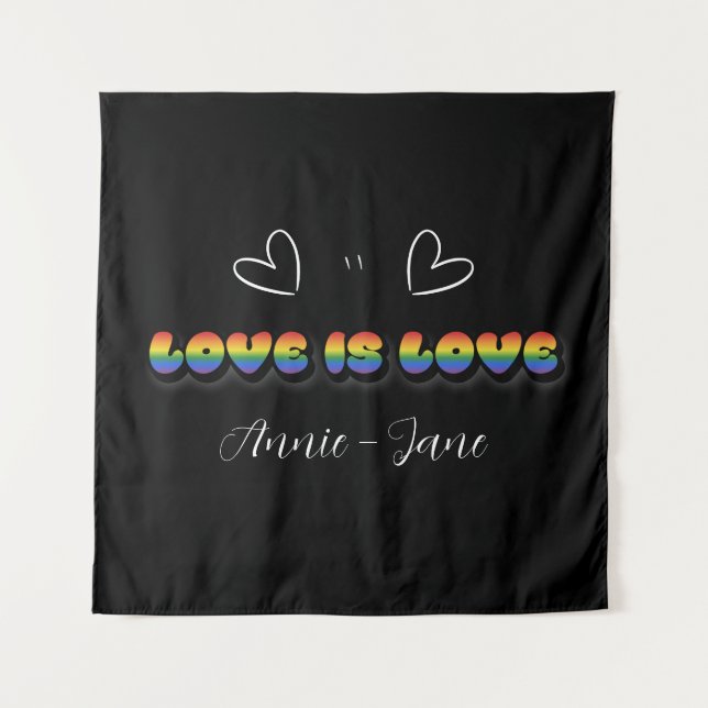 Love is Love Rainbow LGBTQ Tapestry (Front)