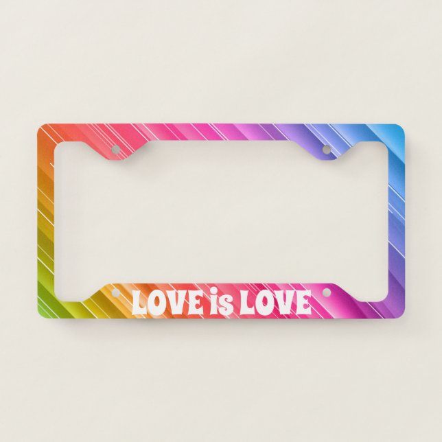Love is Love Rainbow License Plate Frames (Front)