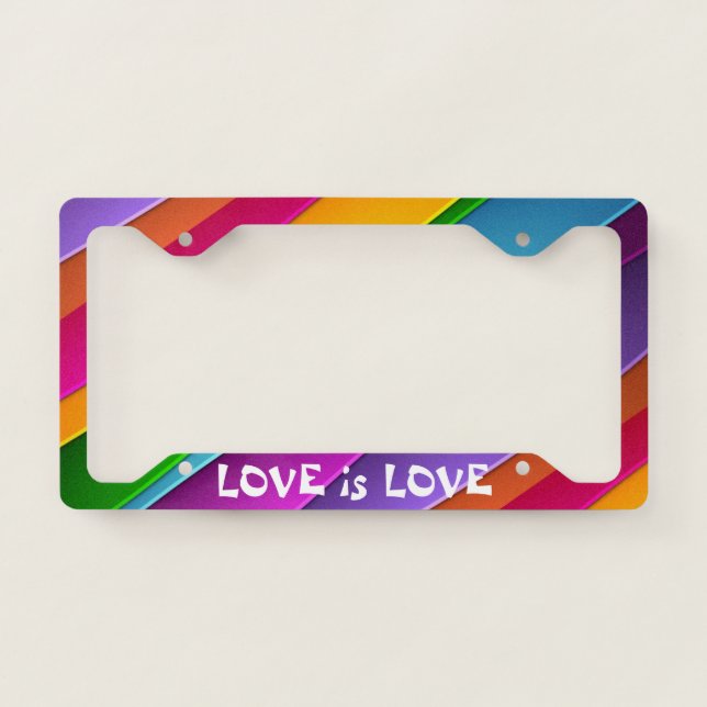 Love is Love Rainbow License Plate Frames (Front)