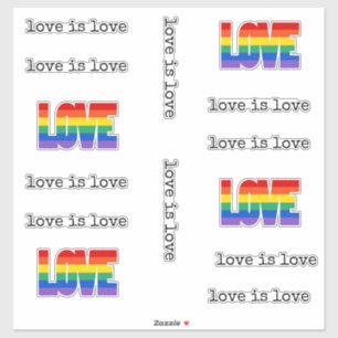 Love is Love Rainbow Love LGBT Pride LGBTQIA Sticker