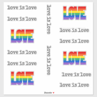 Love is Love Rainbow Love LGBT Pride LGBTQIA Sticker