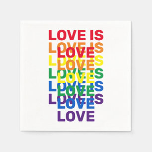 Love is love rainbow modern typography pattern napkins