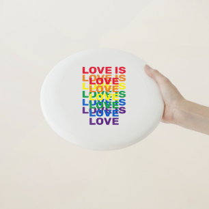 Love is love rainbow modern typography pattern Wham-O frisbee