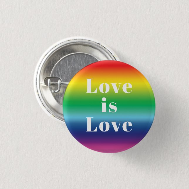 Love is Love rainbow pattern lgbtq gay pride Button (Front & Back)