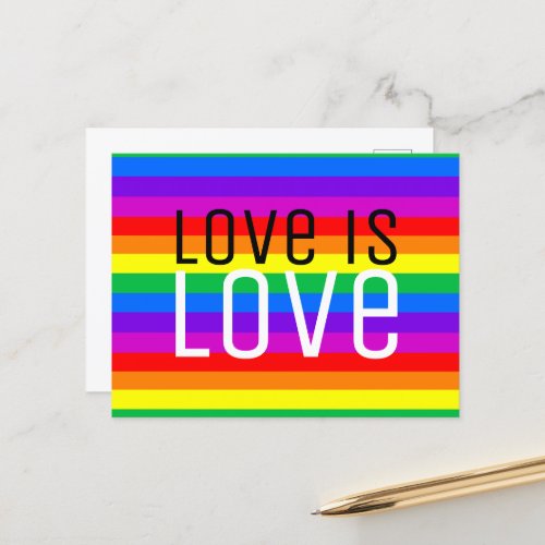 Love is Love Rainbow Postcard