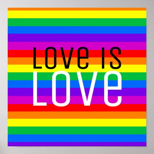 Love is Love Rainbow Poster
