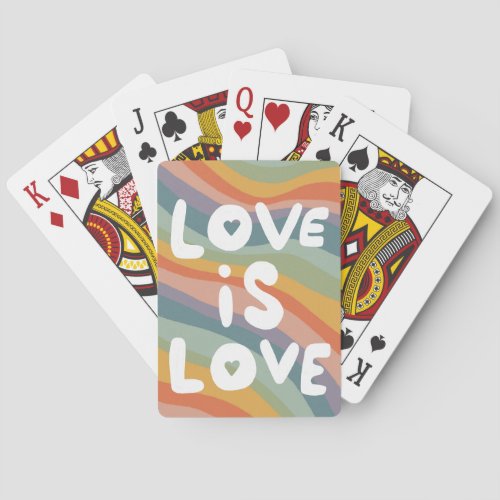 LOVE IS LOVE Rainbow Pride Colorful Fun  Playing Cards
