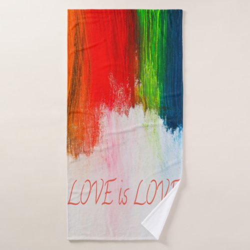 Love is Love Rainbow Pride LBGQT Bath Towel