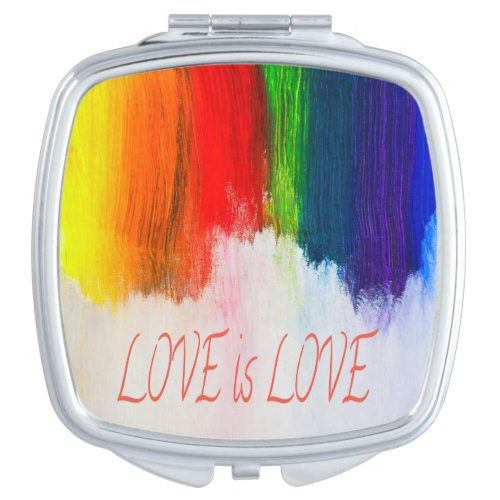Love is Love Rainbow Pride LBGQT Compact Mirror