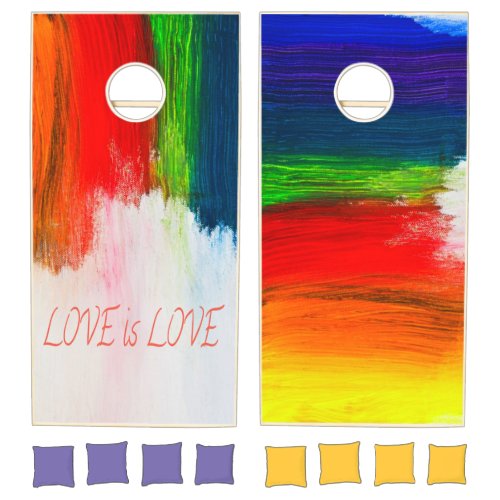 Love is Love Rainbow Pride LBGQT Cornhole Set
