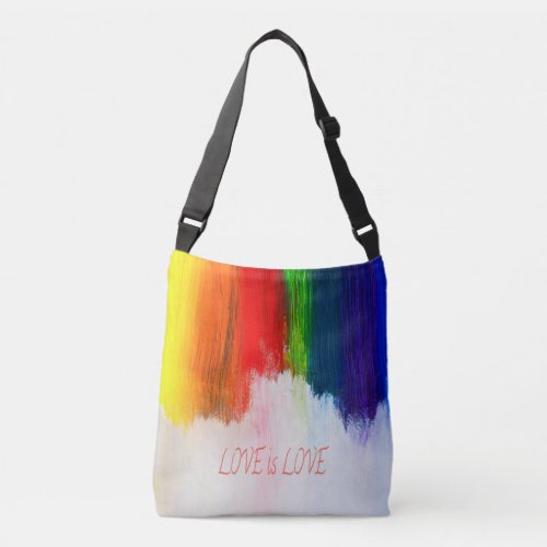 Love is Love Rainbow Pride LBGQT Crossbody Bag