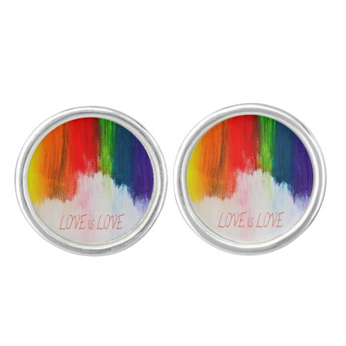 Love is Love Rainbow Pride LBGQT Cufflinks