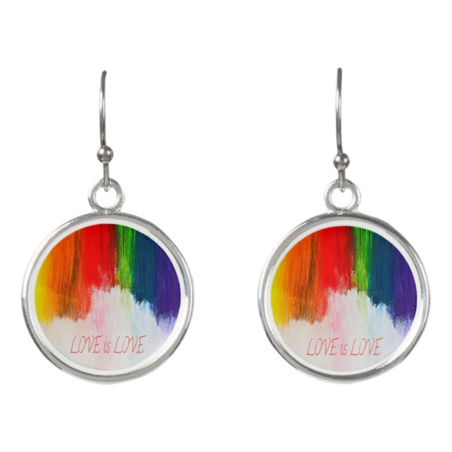 Love is Love Rainbow Pride LBGQT Earrings (Front)