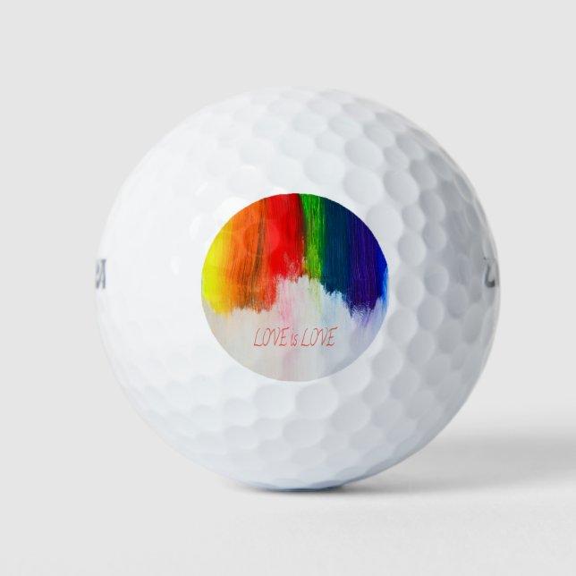 Love is Love Rainbow Pride LBGQT Golf Balls (Front)