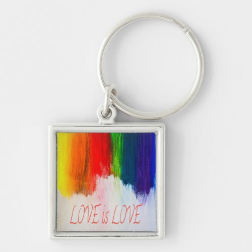 Love is Love Rainbow Pride LBGQT Keychain