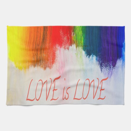 Love is Love Rainbow Pride LBGQT Kitchen Towel