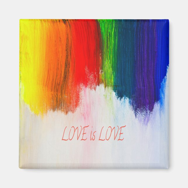 Love is Love Rainbow Pride LBGQT Magnet (Front)