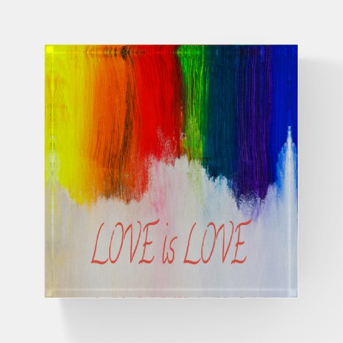 Love is Love Rainbow Pride LBGQT Paperweight