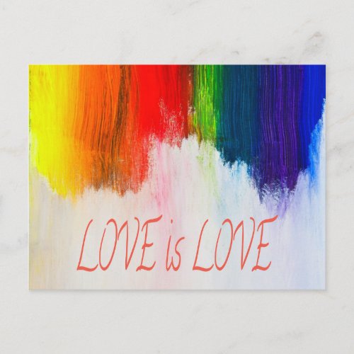 Love is Love Rainbow Pride LBGQT Postcard