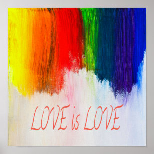 Love is Love Rainbow Pride LBGQT Poster
