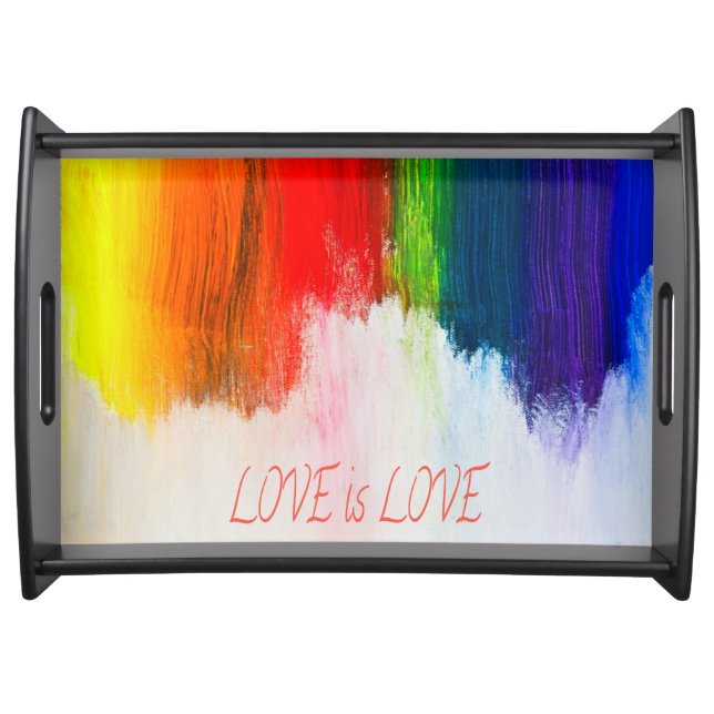 Love is Love Rainbow Pride LBGQT Serving Tray (Front)