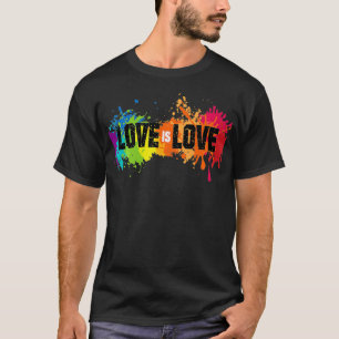 Love is Love ,Rainbow Splatter LGBT Pride Tee,Gay T-Shirt
