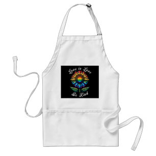 Love Is Love Rainbow Sunflower LGBT+ Gay Lesbian P Adult Apron