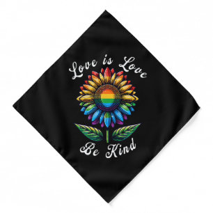 Love Is Love Rainbow Sunflower LGBT+ Gay Lesbian P Bandana