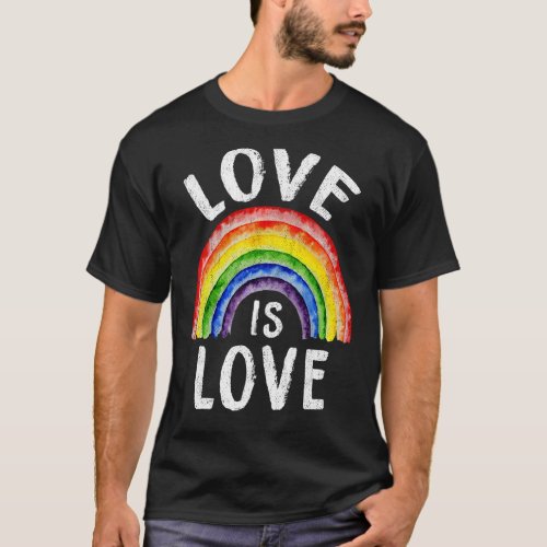 Love Is Love Rainbow Sunflower Lgbt Gay Lesbian Pr T_Shirt