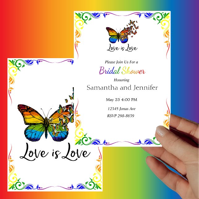 Love is Love Rainbow Theme Bridal Shower  Invitation (Creator Uploaded)