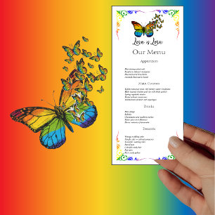 Love is Love Rainbow Theme Wedding Dinner Menu