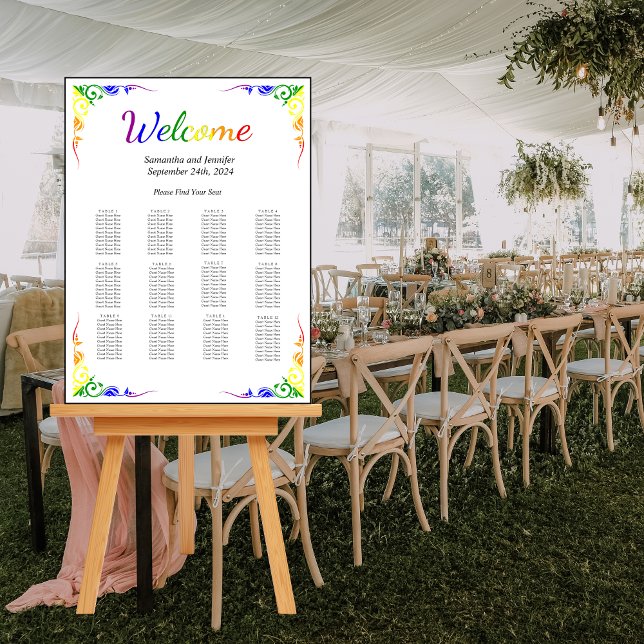 Love is Love Rainbow Theme Wedding Seating Chart Foam Board (Creator Uploaded)