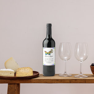 Love is Love Rainbow Theme Wedding Wine Labels