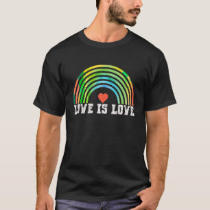 Love is Love Rainbow Vintage Pride LGBTQ T Shirt