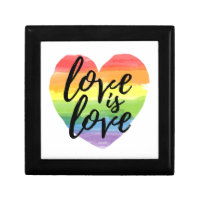 Love is Love | Rainbow Watercolor Heart Gift Box