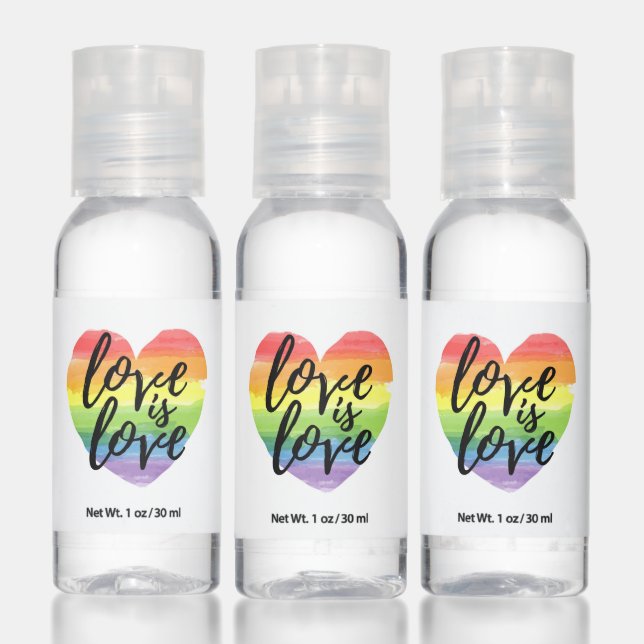 Love is Love | Rainbow Watercolor Heart Hand Sanitizer (Set)