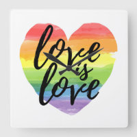 Love is Love | Rainbow Watercolor Heart