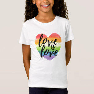 Love is Love Rainbow Watercolor Heart T-Shirt
