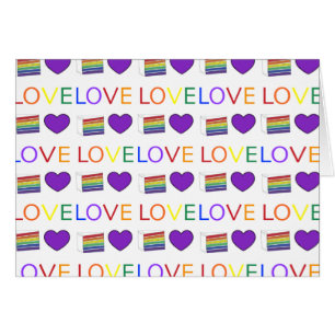 Love is Love Rainbow Wedding Heart Cake Gay Pride Cards