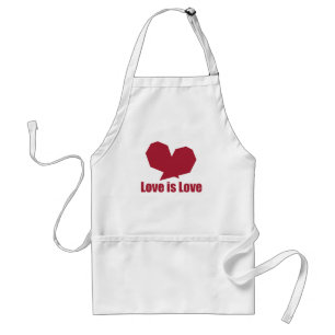 Love is love red heart adult apron