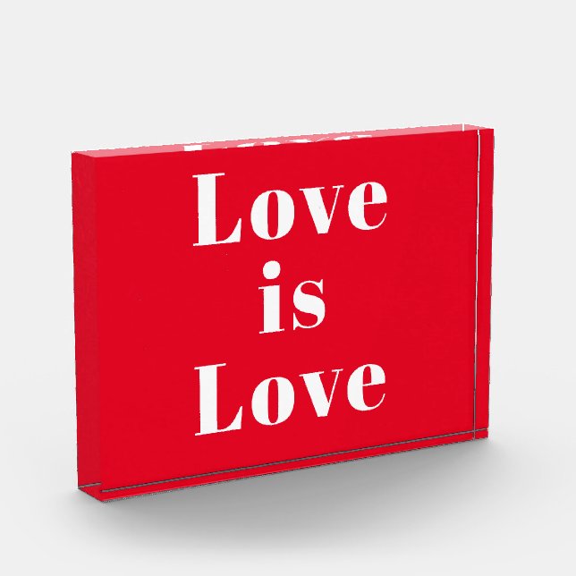 "Love is Love" red white Photo Block (Left)