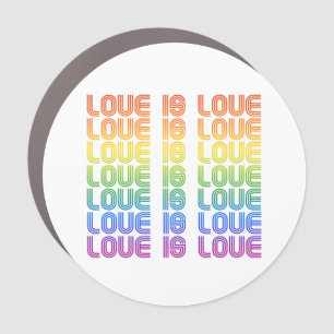 Love is Love Retro Car Magnet