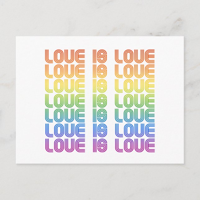Love is Love Retro Postcard (Front)