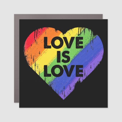 Love is Love _ Retro Rainbow Faded_Style  24 Car Magnet