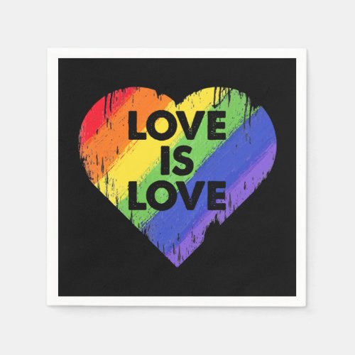 Love is Love _ Retro Rainbow Faded_Style  24 Napkins